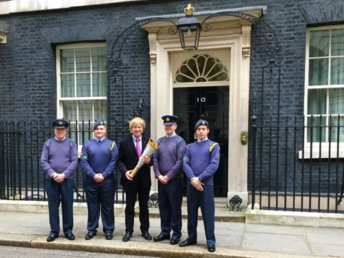 outside No 10 Downing Street with air cadets