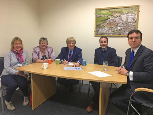 Helen Scott-South, the Chief Executive of Queen’s Hospital Burton, Heather Wheeler MP, Michael Fabricant MP,  Chris Pincher MP, and Andrew Griffiths MP