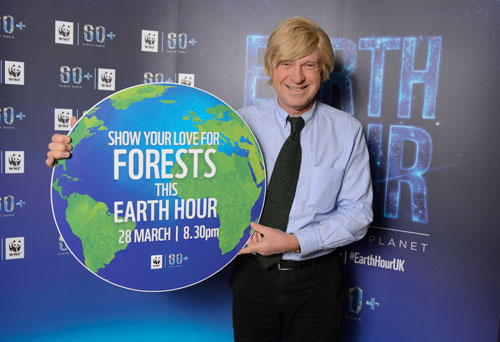 Michael with the Earth Hour Banner